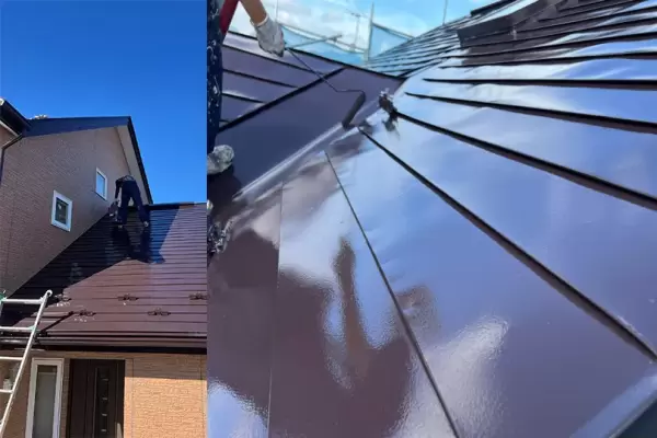 屋根面の仕上げ塗装